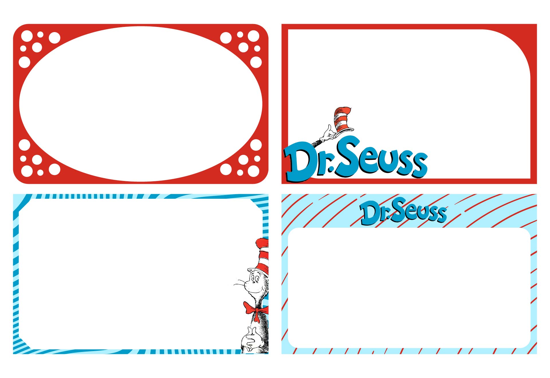 Printable Dr. Seuss Food Cards