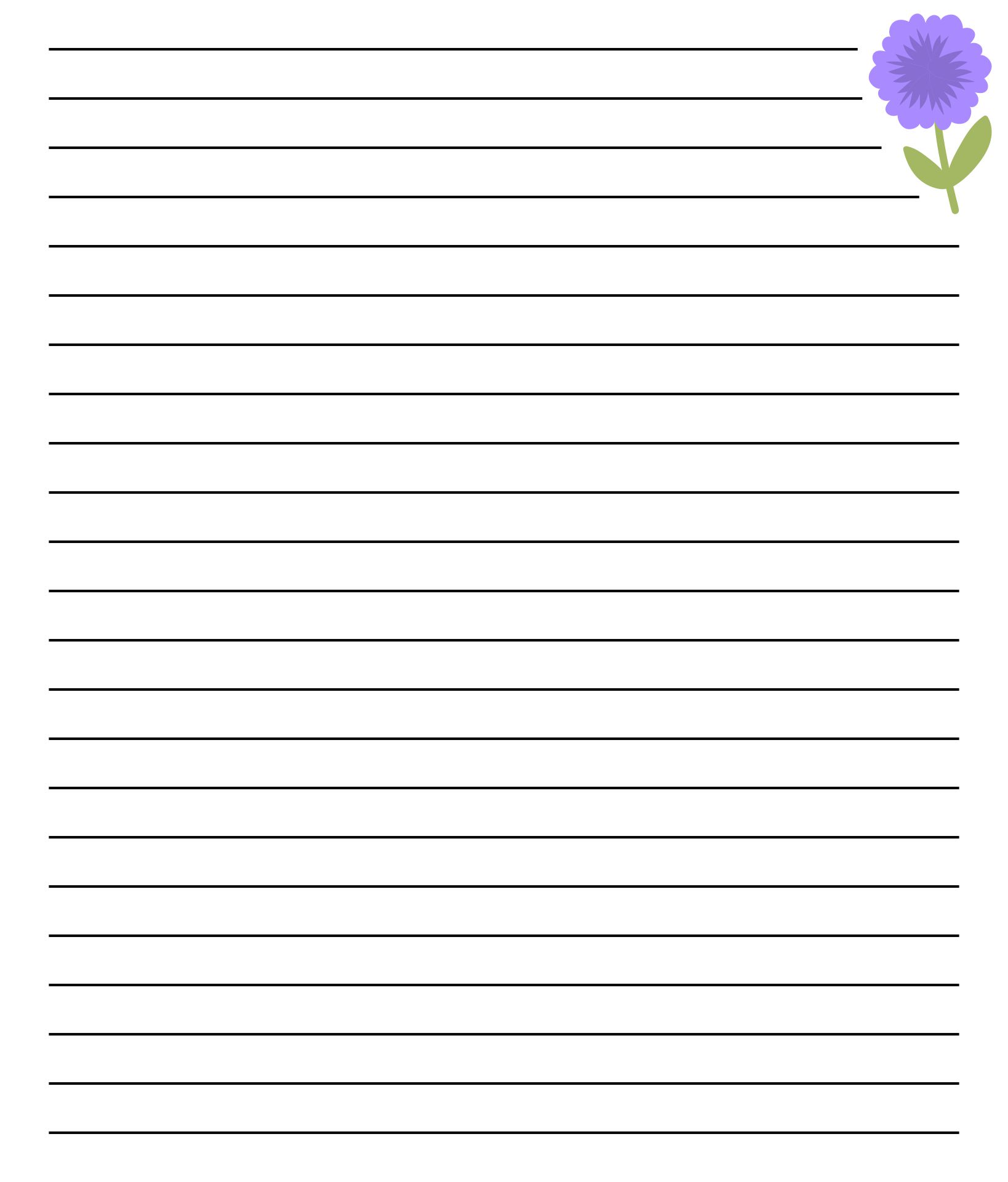 Printable Lined Stationery