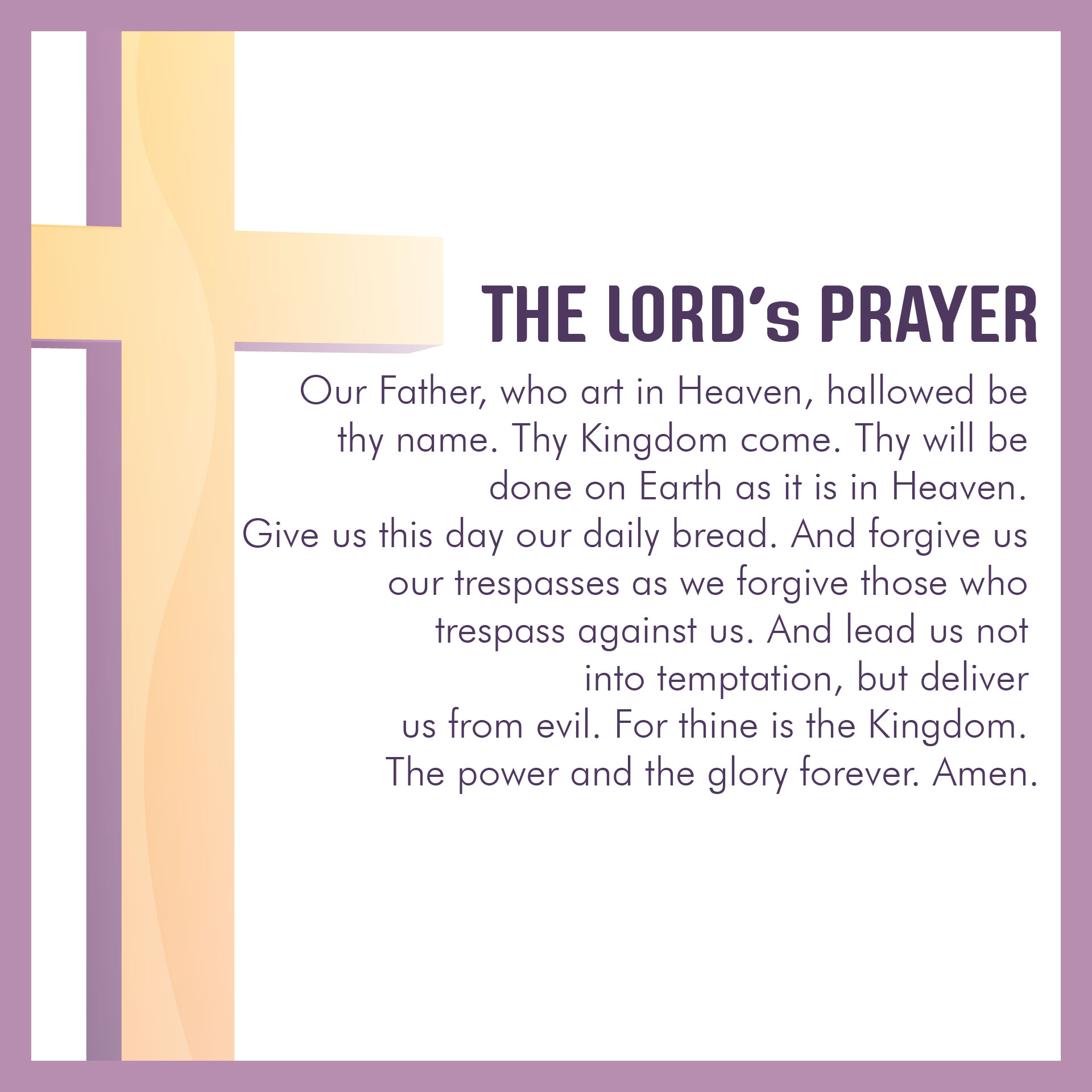 presentation of the lord's prayer