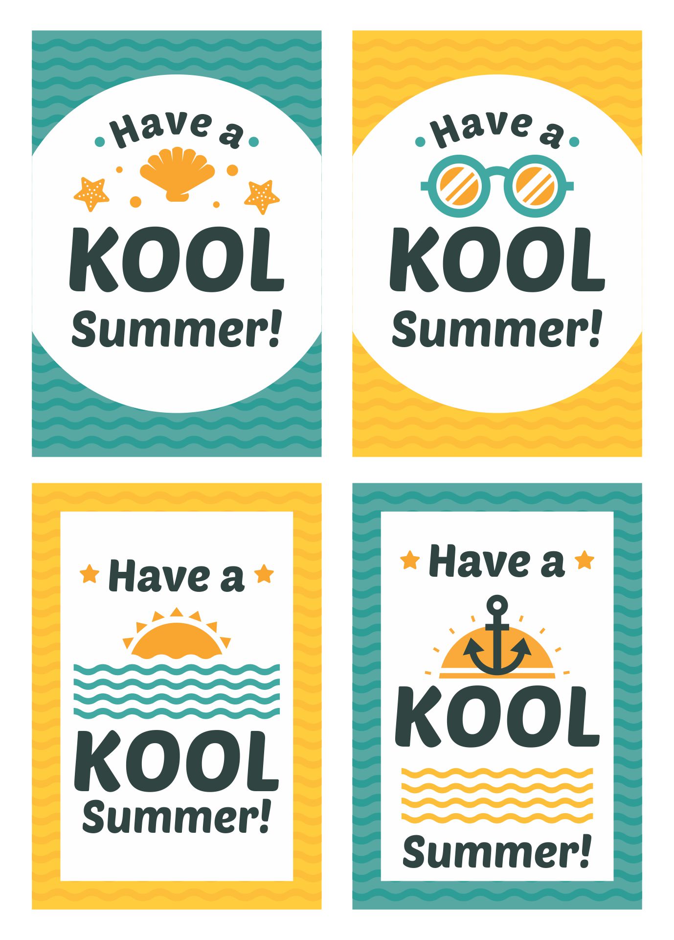 Have a Kool Summer Printable Tags