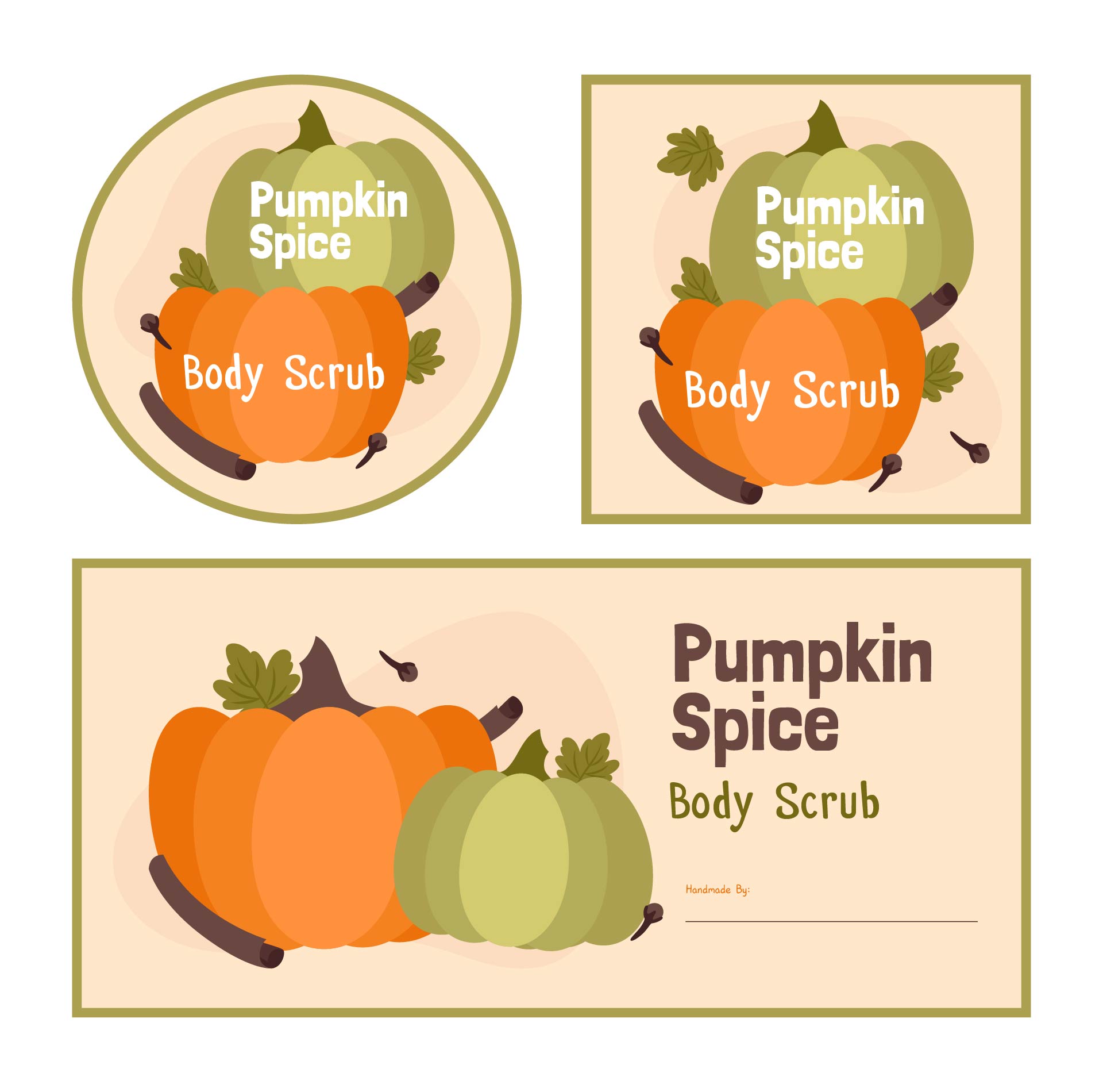 Pumpkin Spice Body Scrub Labels