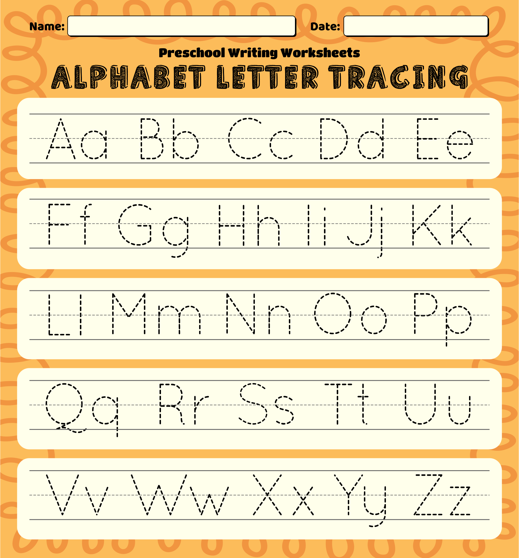 Kindergarten Free Printable Preschool Worksheets Tracing Letters 
