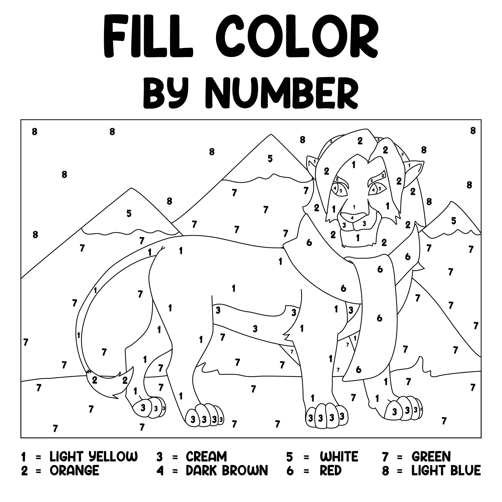 Color by Number Worksheets