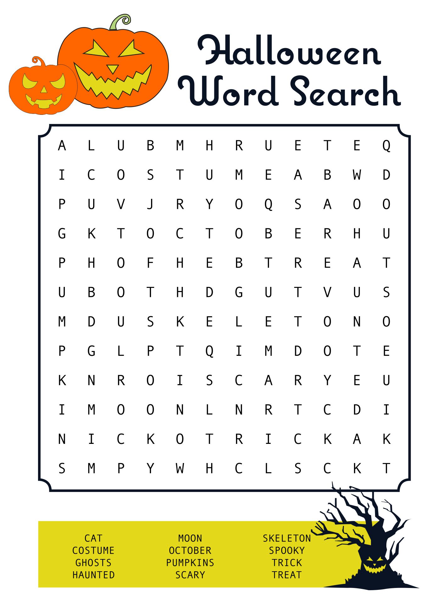 Free Printable Halloween Activities Sheets