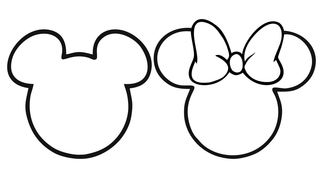 Mickey and Minnie Mouse Head Outline.