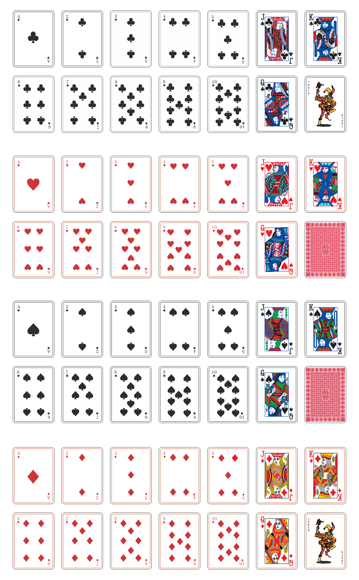 Printable Miniature Playing Cards