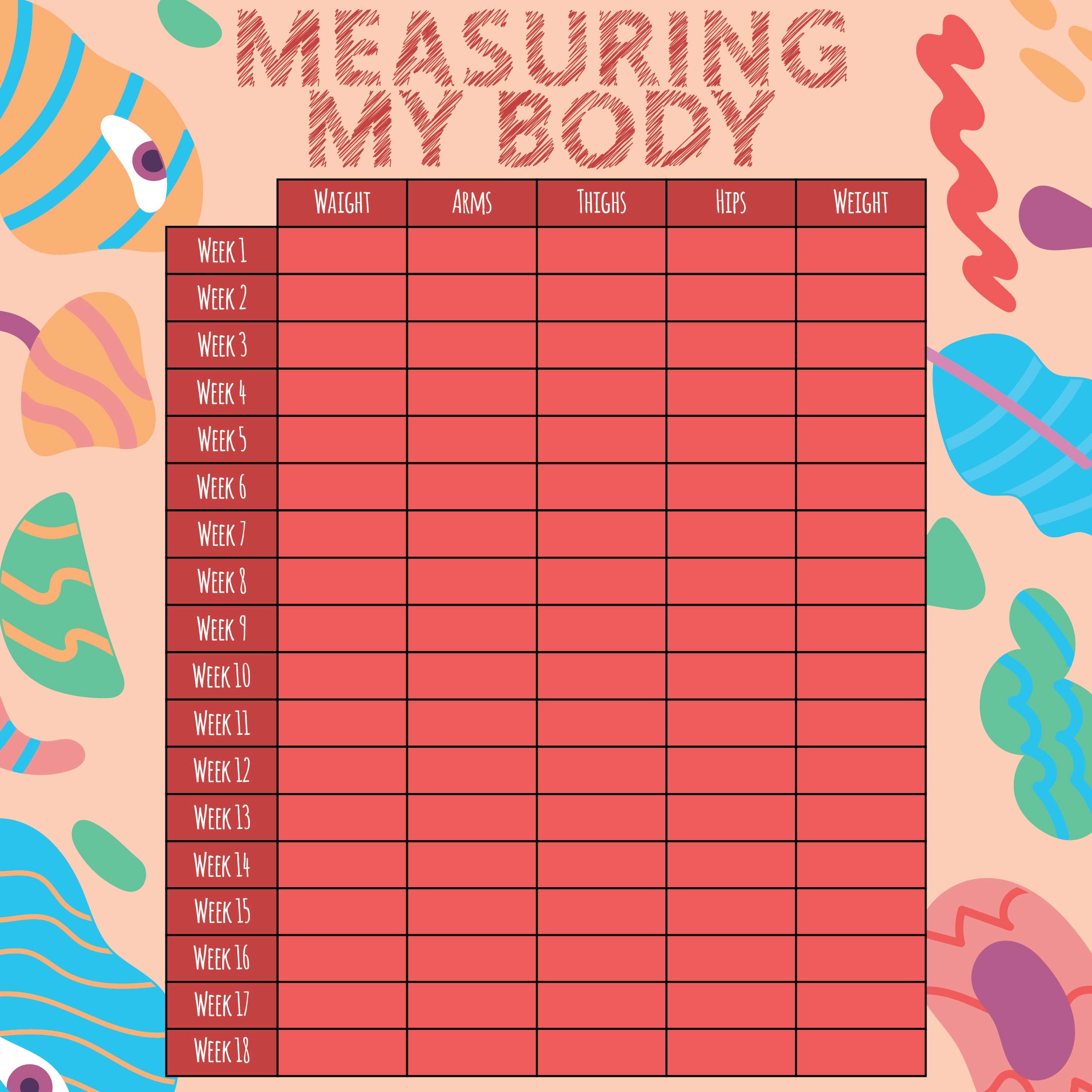 Free Printable Weight Loss Measurement Chart