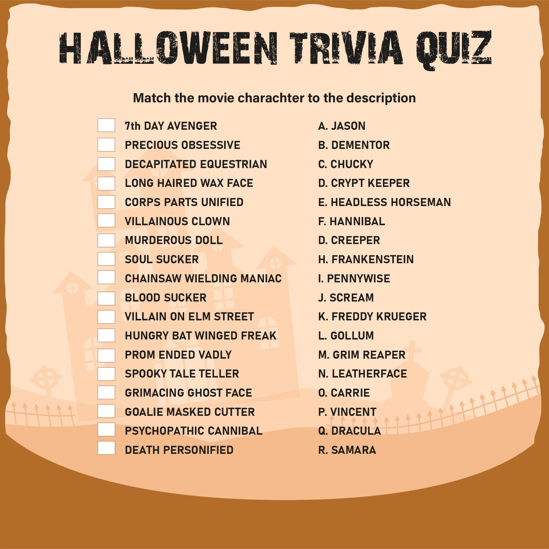 Printable Halloween Trivia and Answers