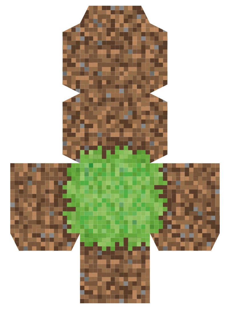 Printable Minecraft Grass Block