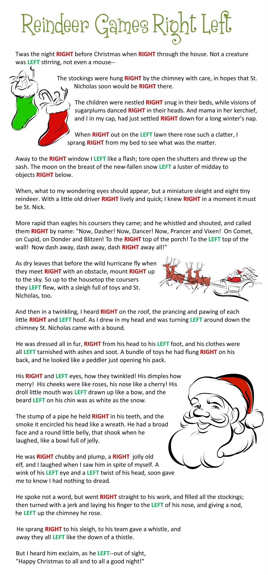 The Left Right Christmas Game {With Story + Print}