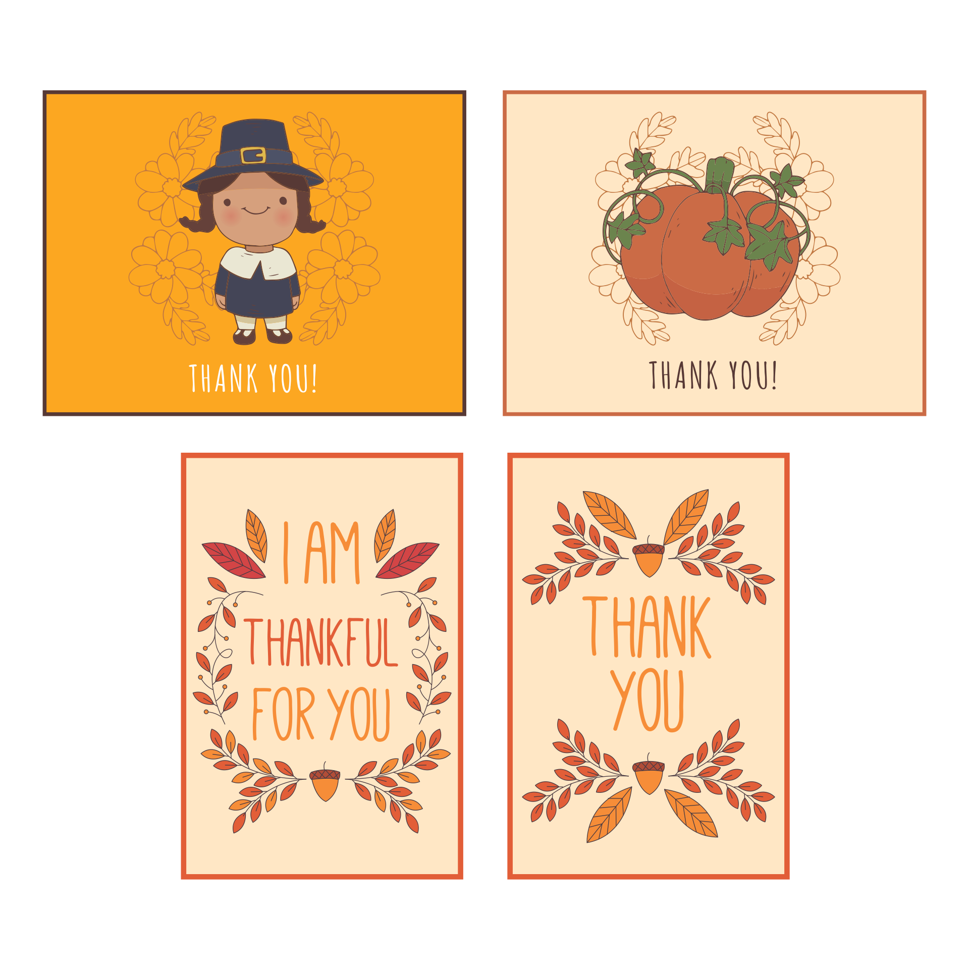 Thanksgiving Thank You Cards Printable