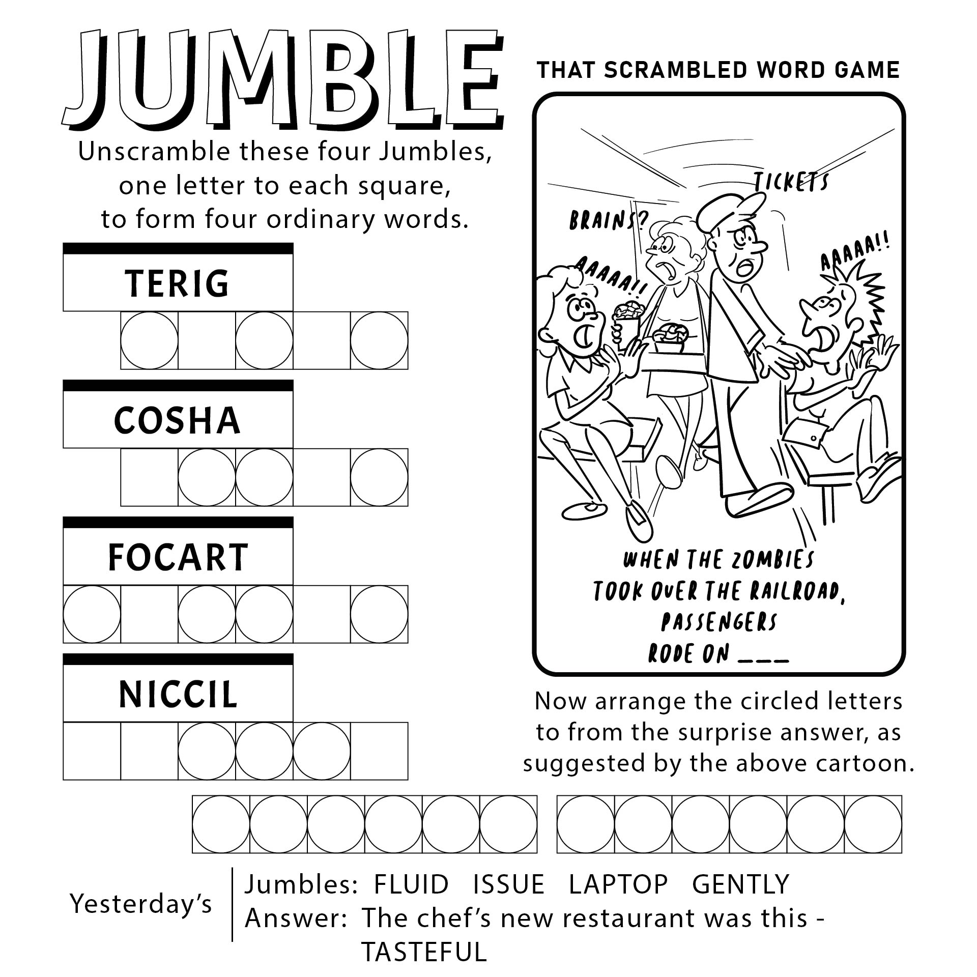 Printable Jumble Puzzles