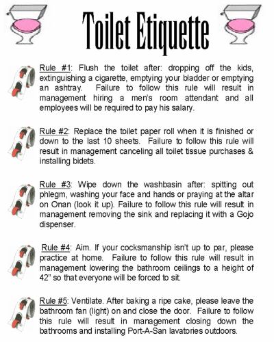 9 Best Images of Free Printable Bathroom Etiquette Signs - Women ...