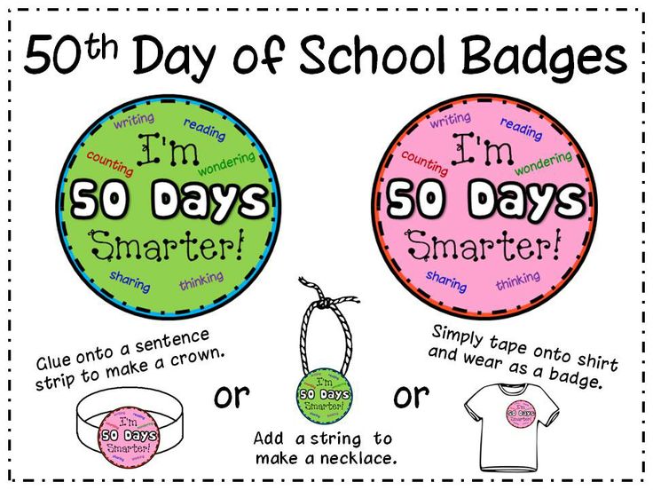 50th Day of School Badge