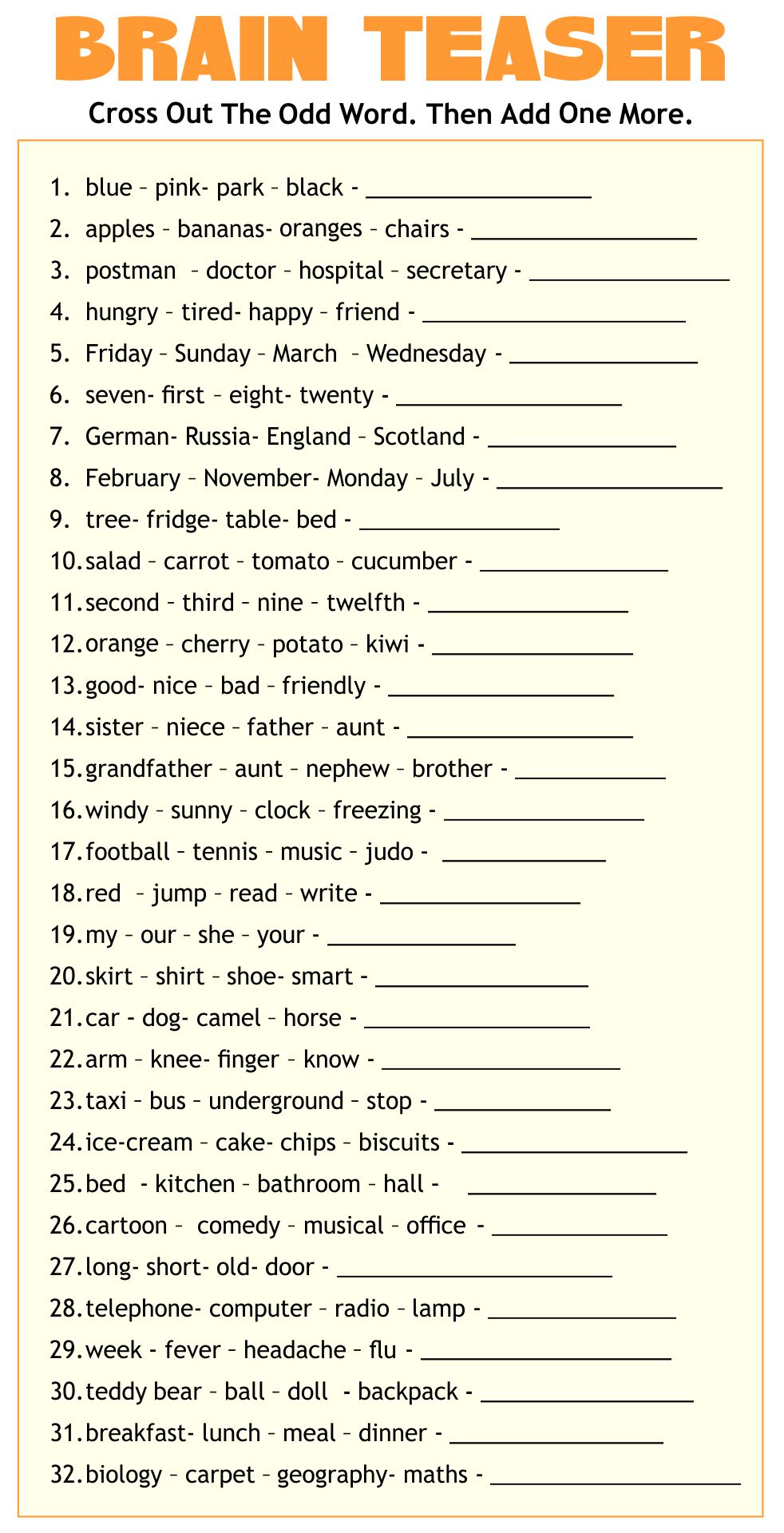 Printable Worksheets For Adults Learning English