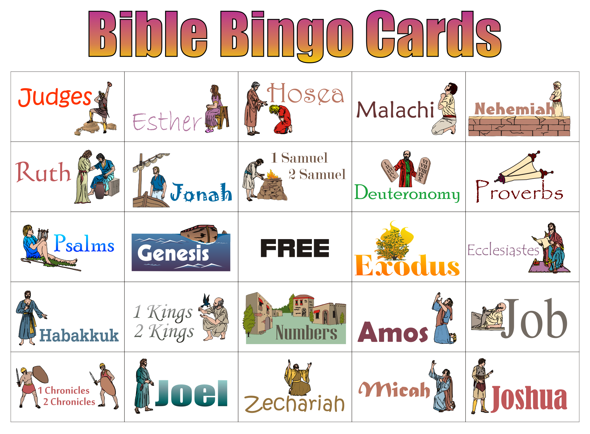 Christmas Bible Bingo Cards Printable