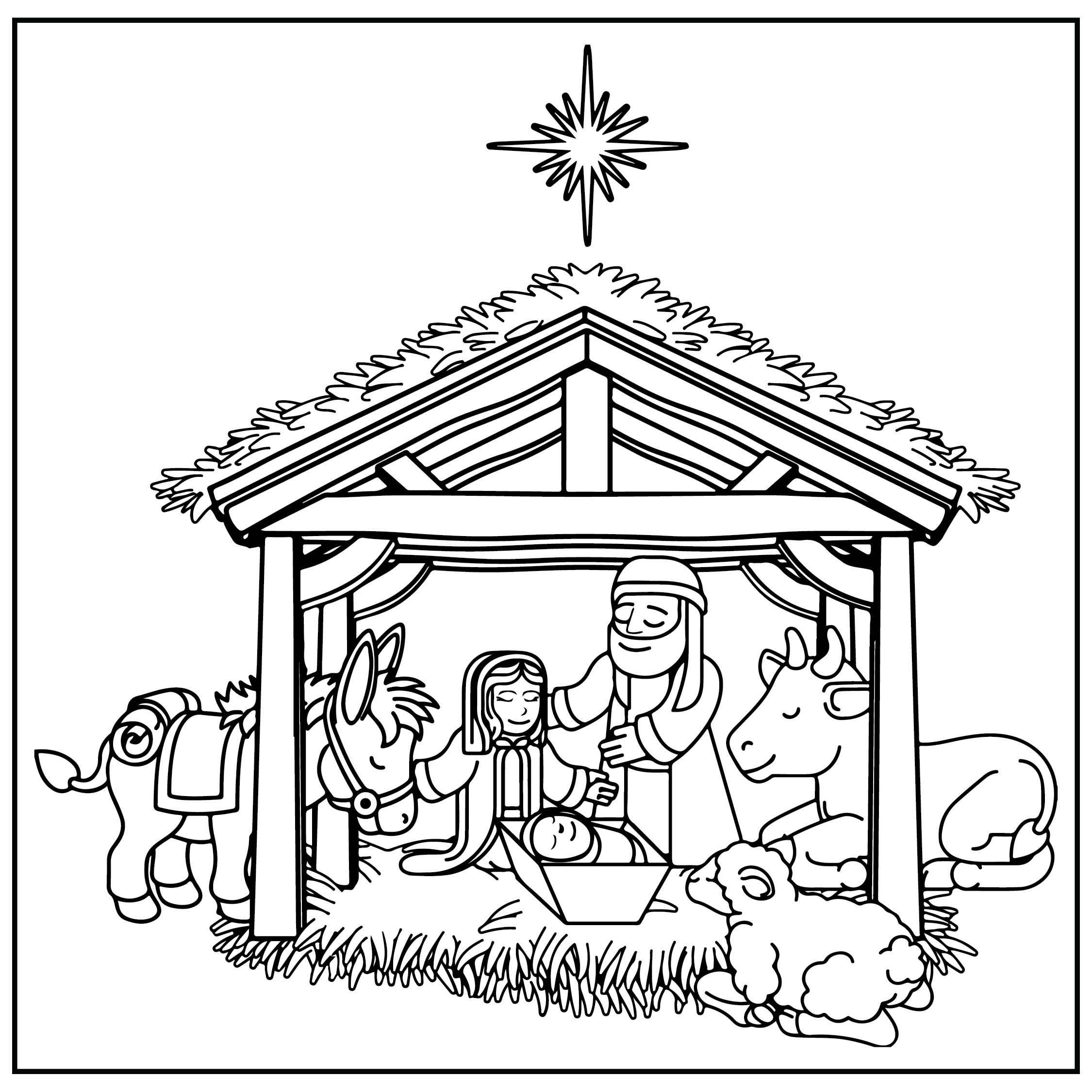 Christmas Coloring Pages Nativity Printable