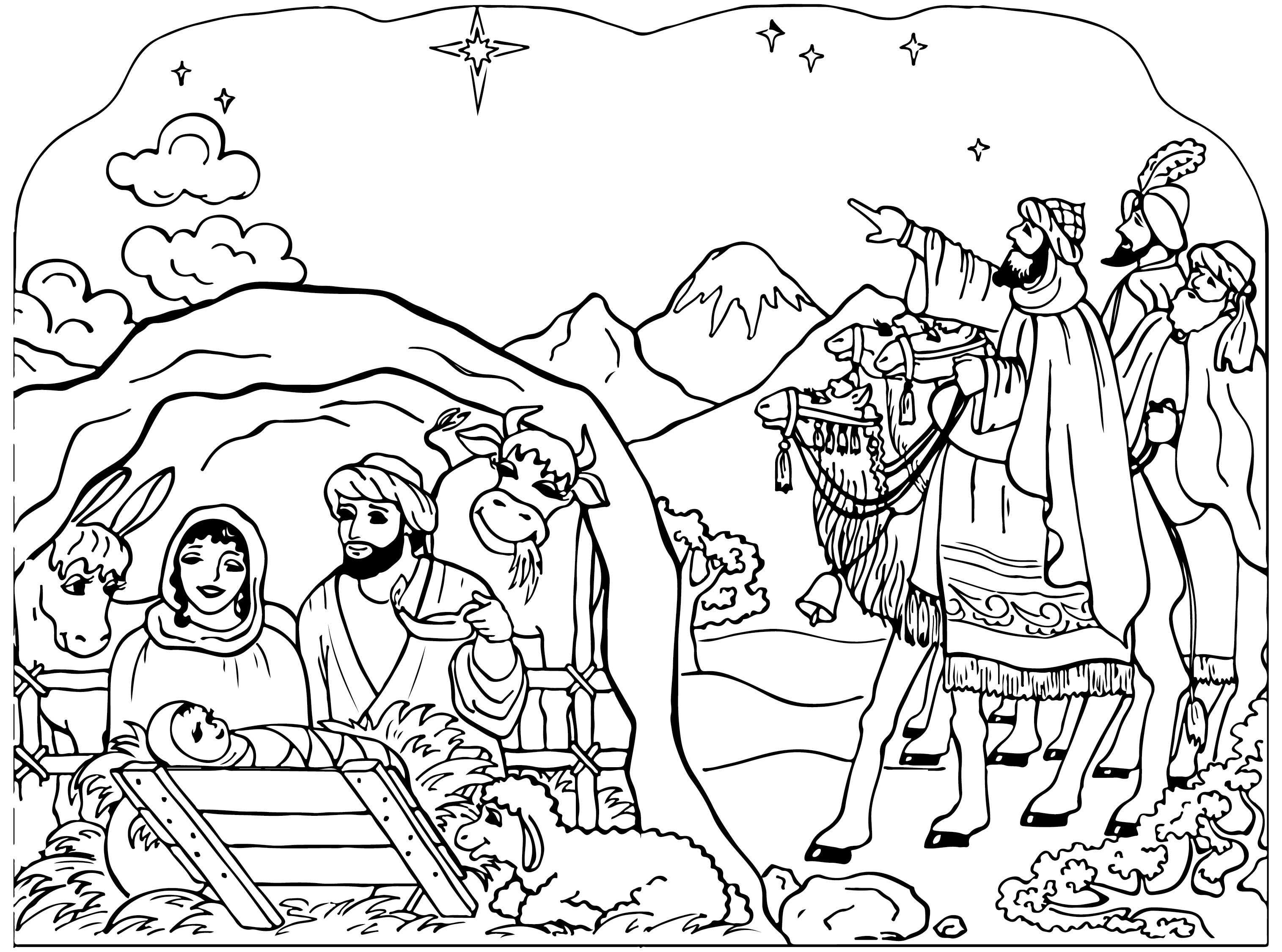 Christmas Nativity Scene Coloring Page 15 Free PDF Printables