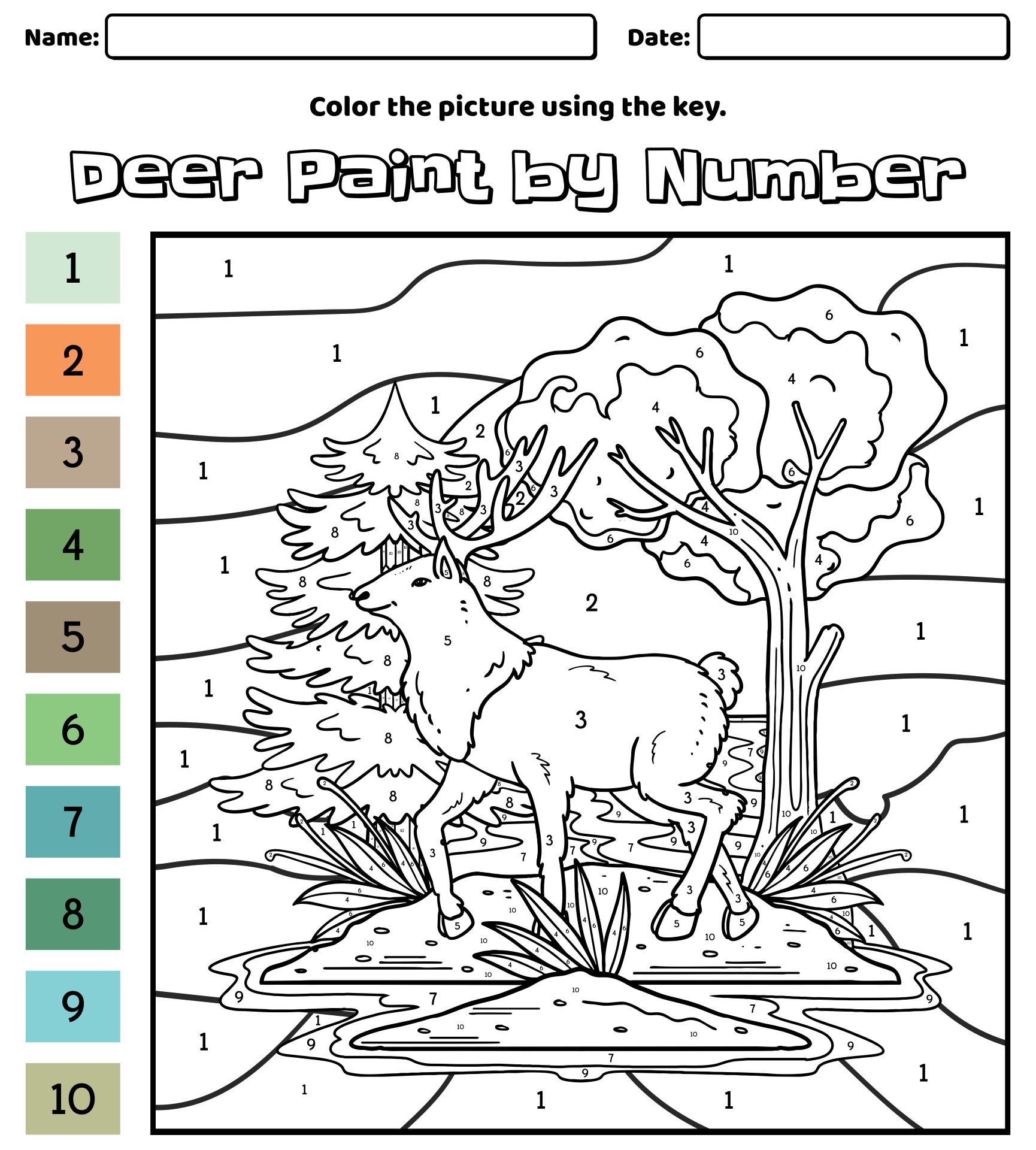 Color by Number Coloring Pages Letters