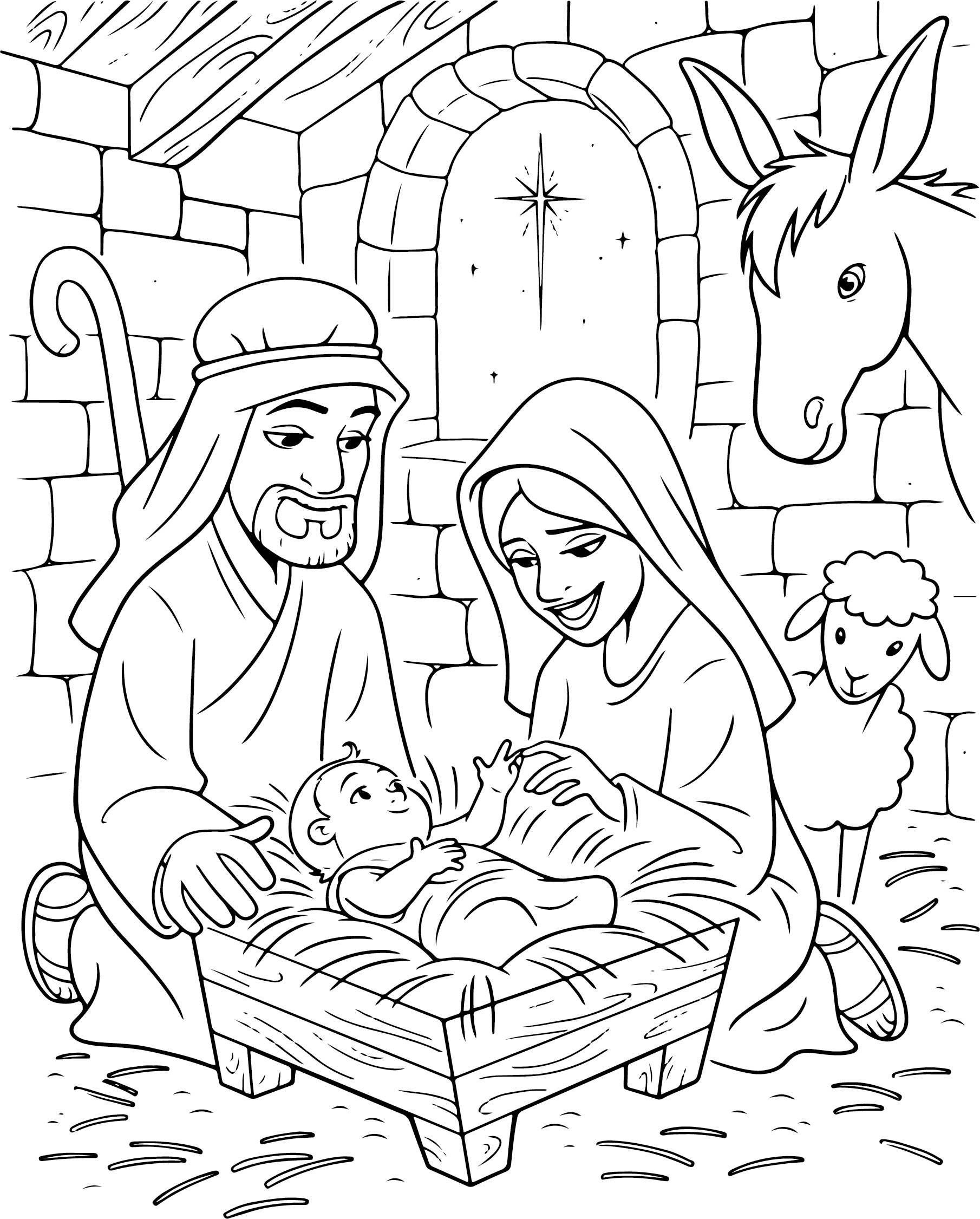 15 Best Christmas Nativity Scene Coloring Page Printable Printablee