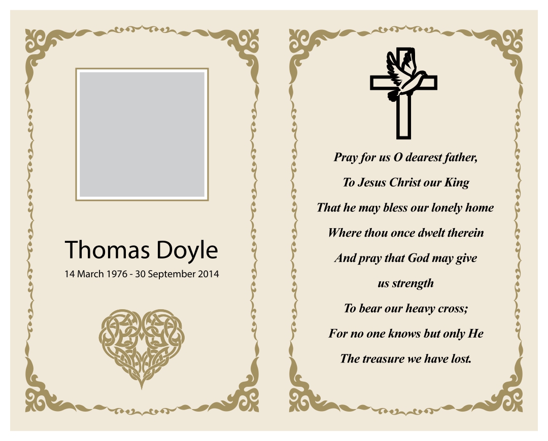 21 Best Printable Memorial Card Templates - printablee.com Inside Memorial Card Template Word