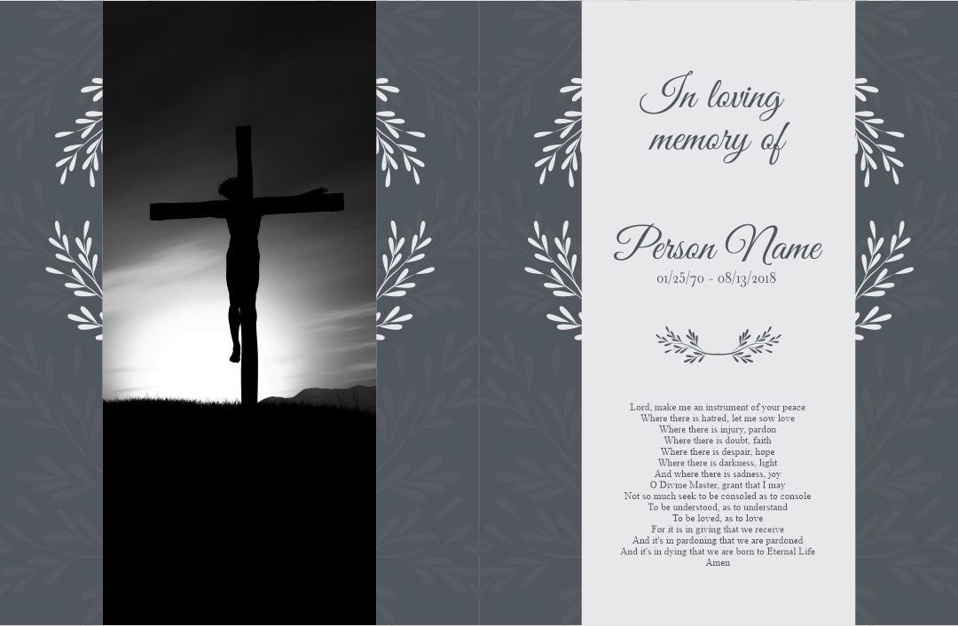 Printable Memorial Card Templates