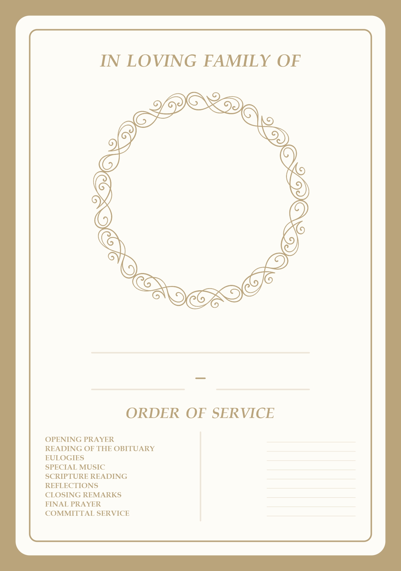 10 Best Printable Memorial Card Templates - printablee.com