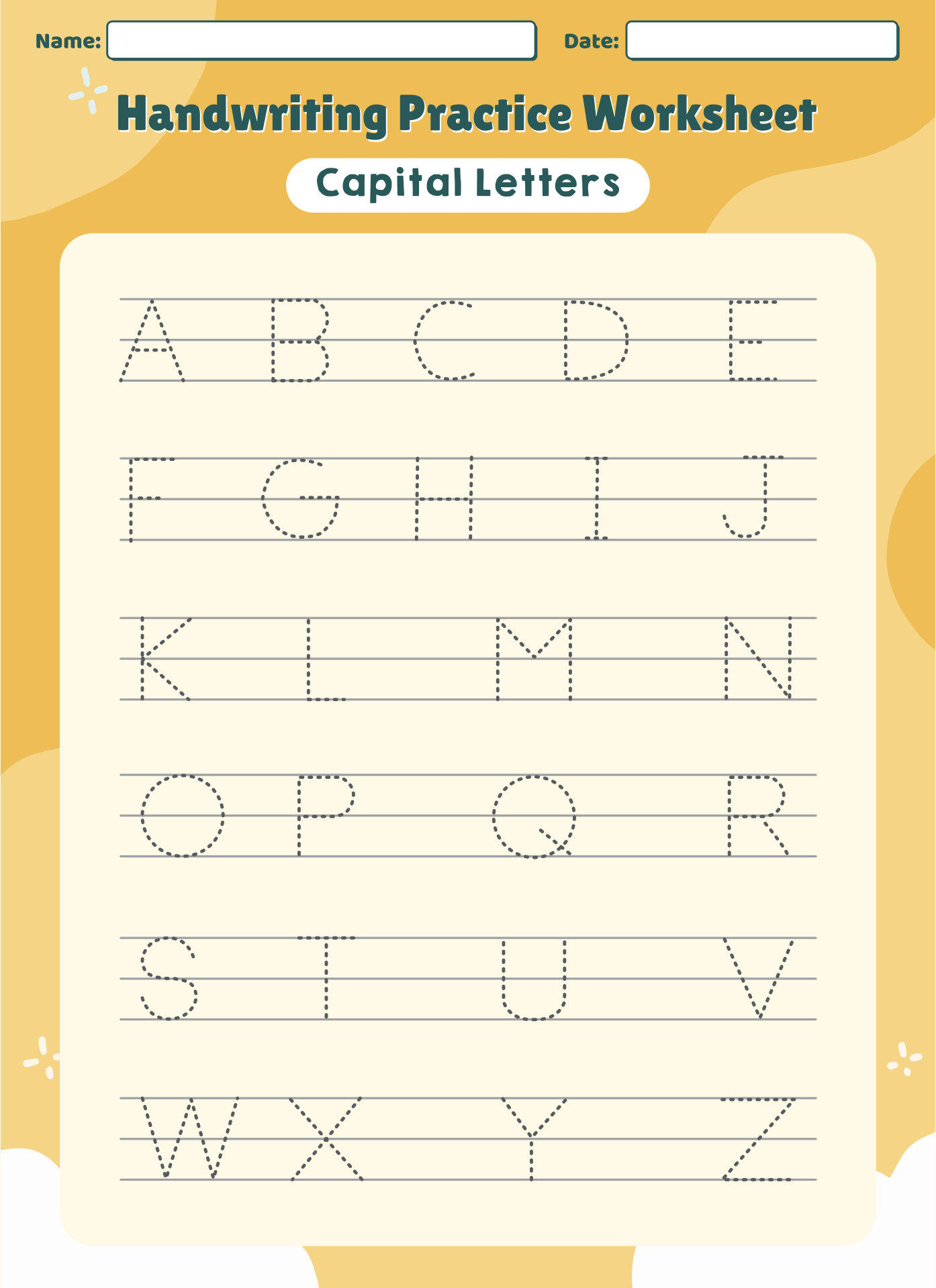  Printable Kindergarten Name Writing Worksheets