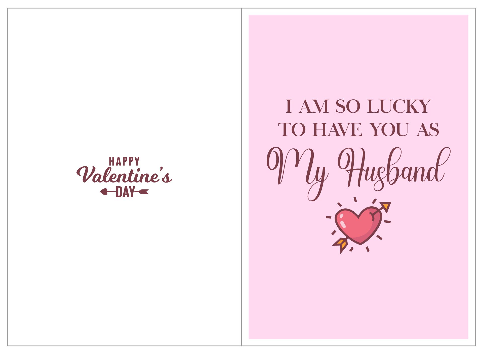 Printable Husband Valentine Cards Templates