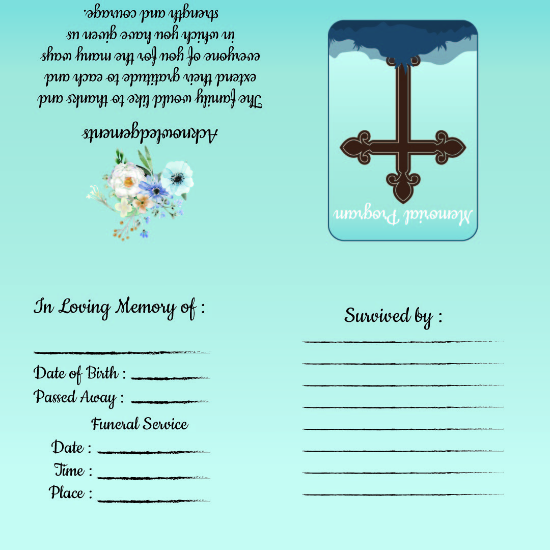 Memorial Cards For Funeral Template Free from www.printablee.com