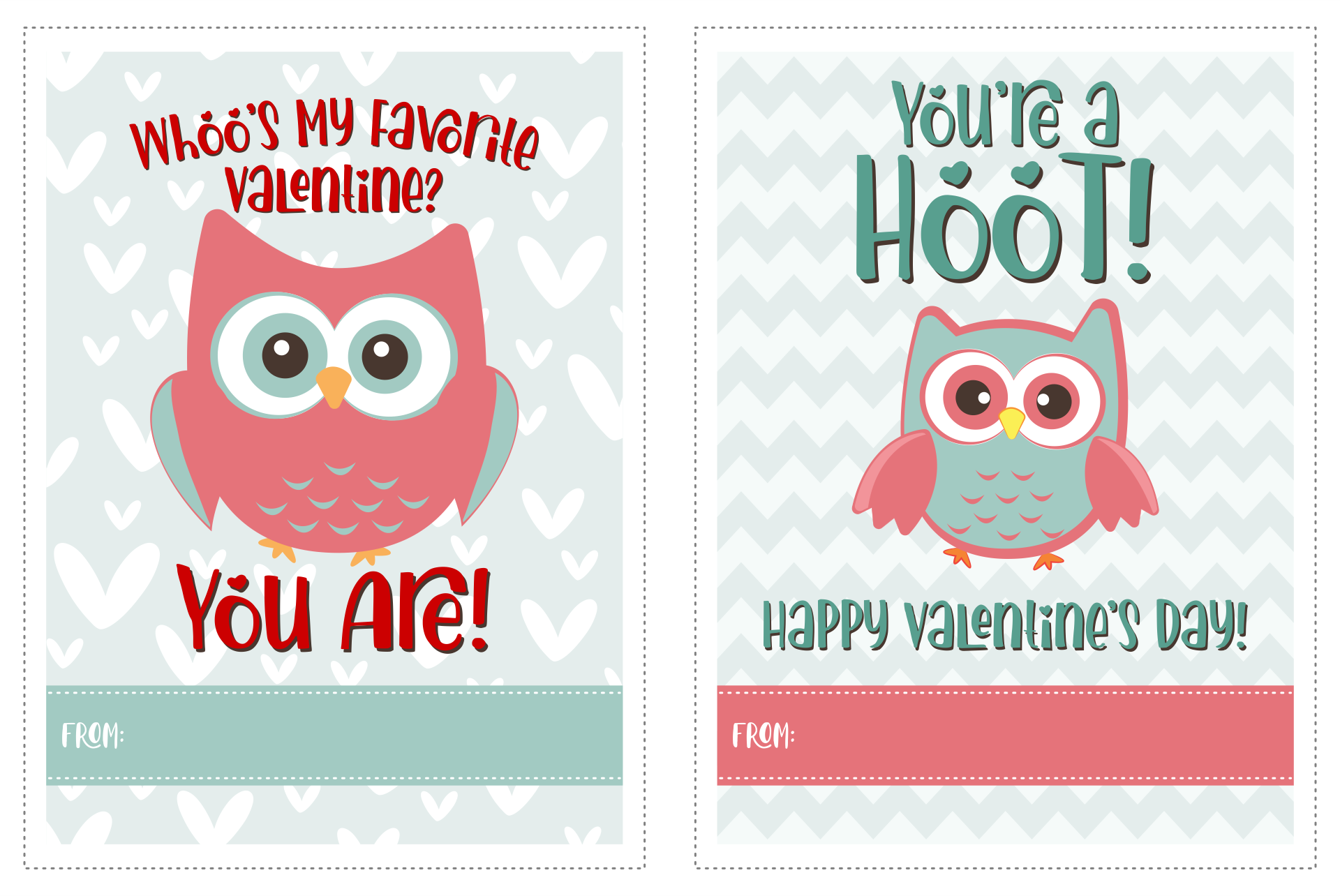 Printable Owl Valentine Cards