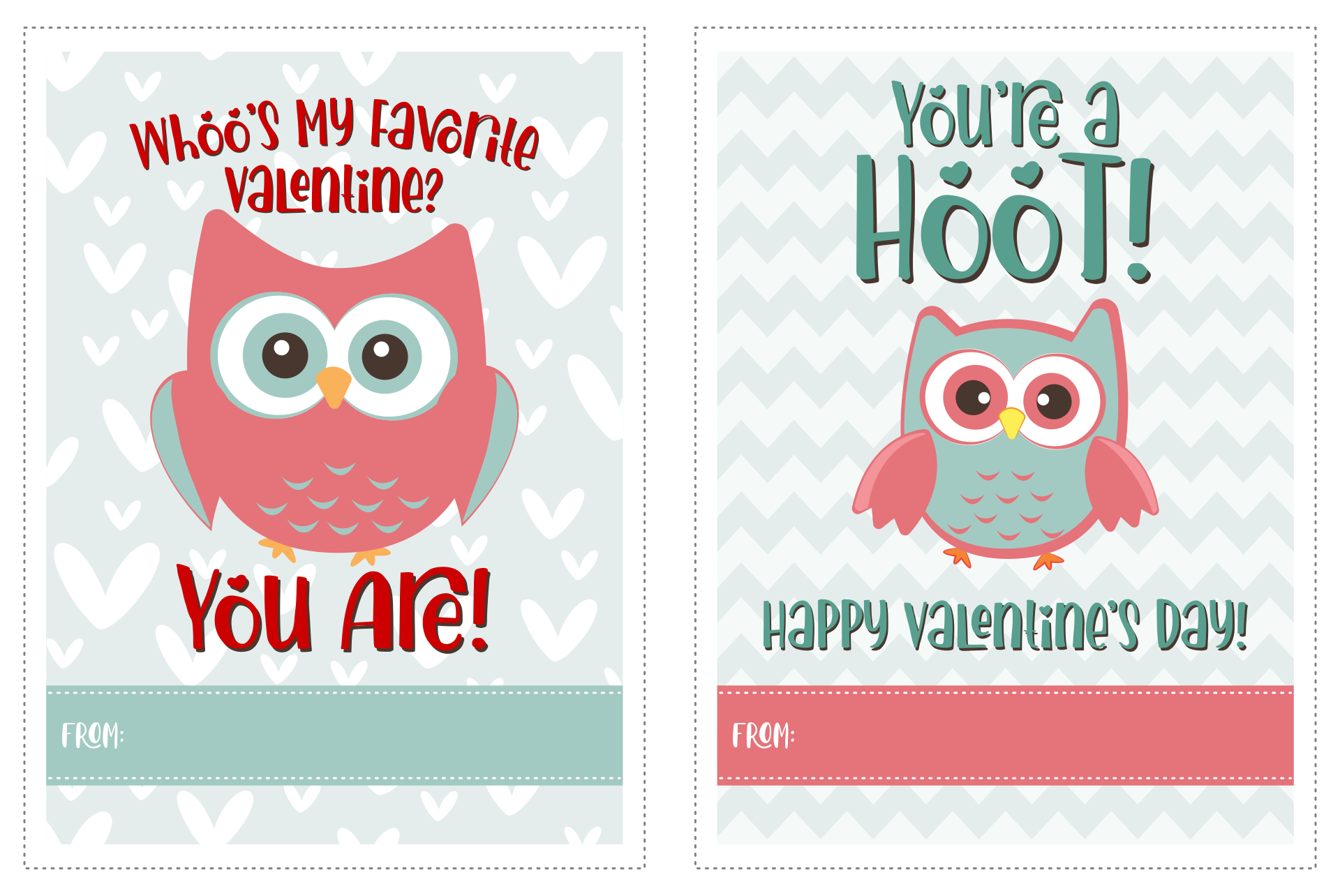  Printable Owl Valentine Cards Kids