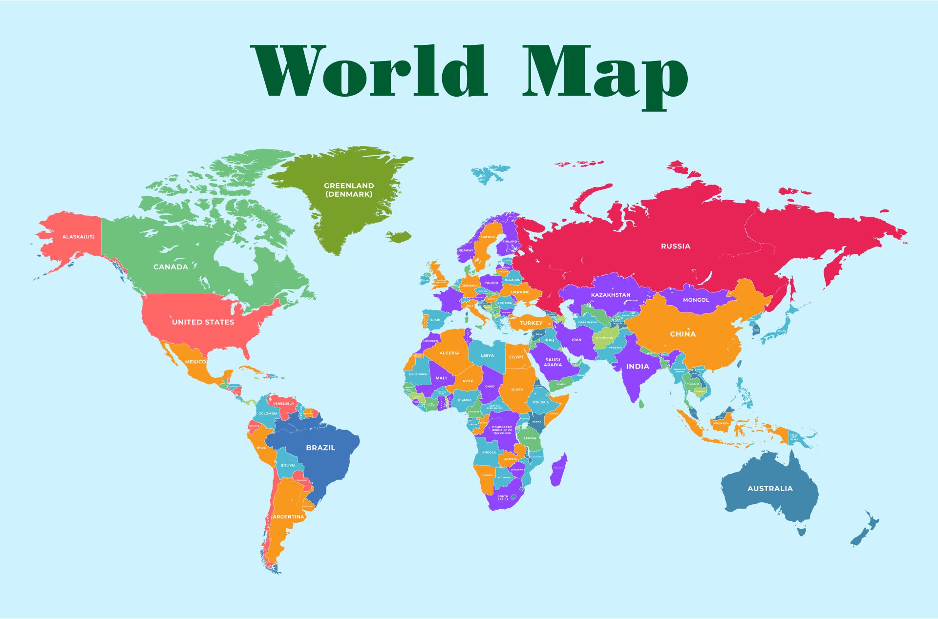 Printable World Maps Labeled