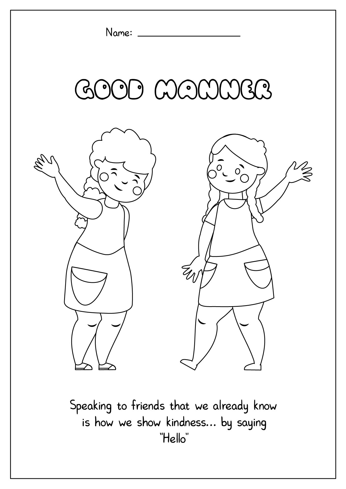 Good Manners Coloring Pages For Kids