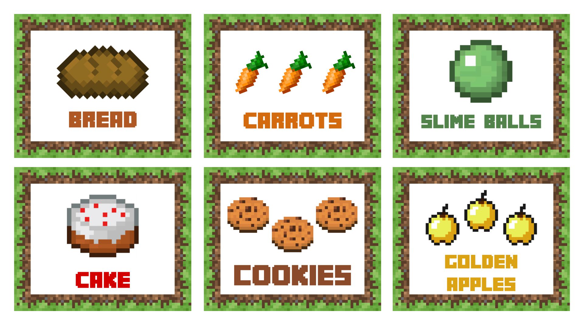  Minecraft Printable Food Tents