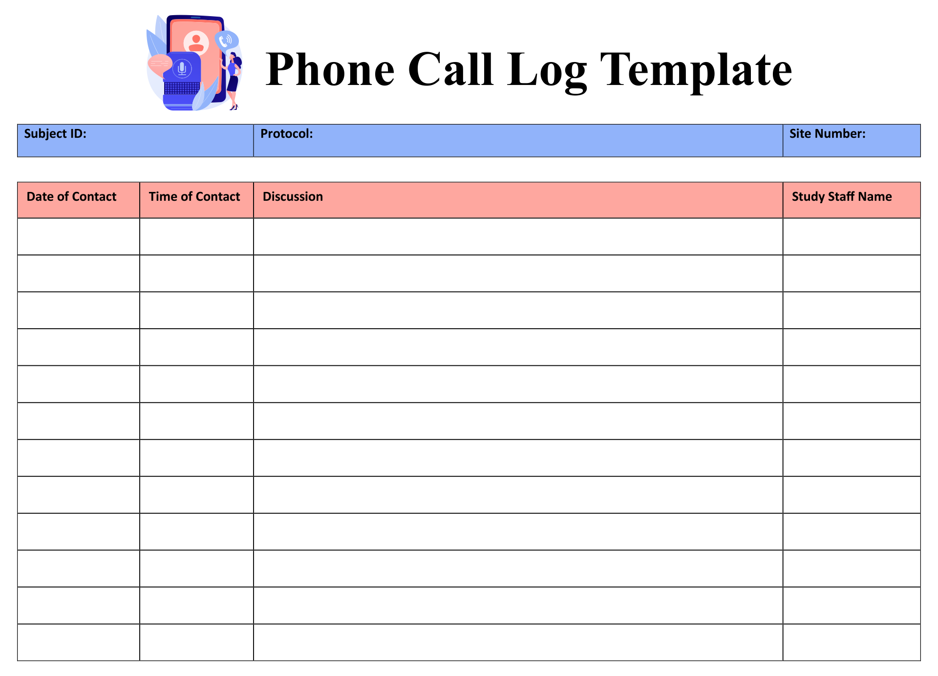 10 Best Free Printable Phone Log Form PDF For Free At Printablee