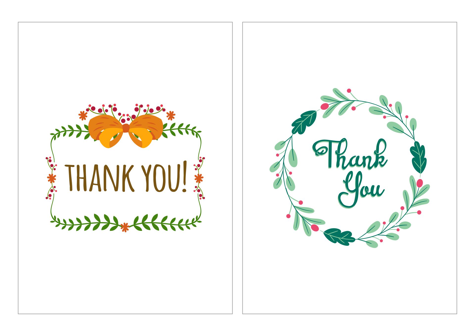 Printable Blank Thank You Cards