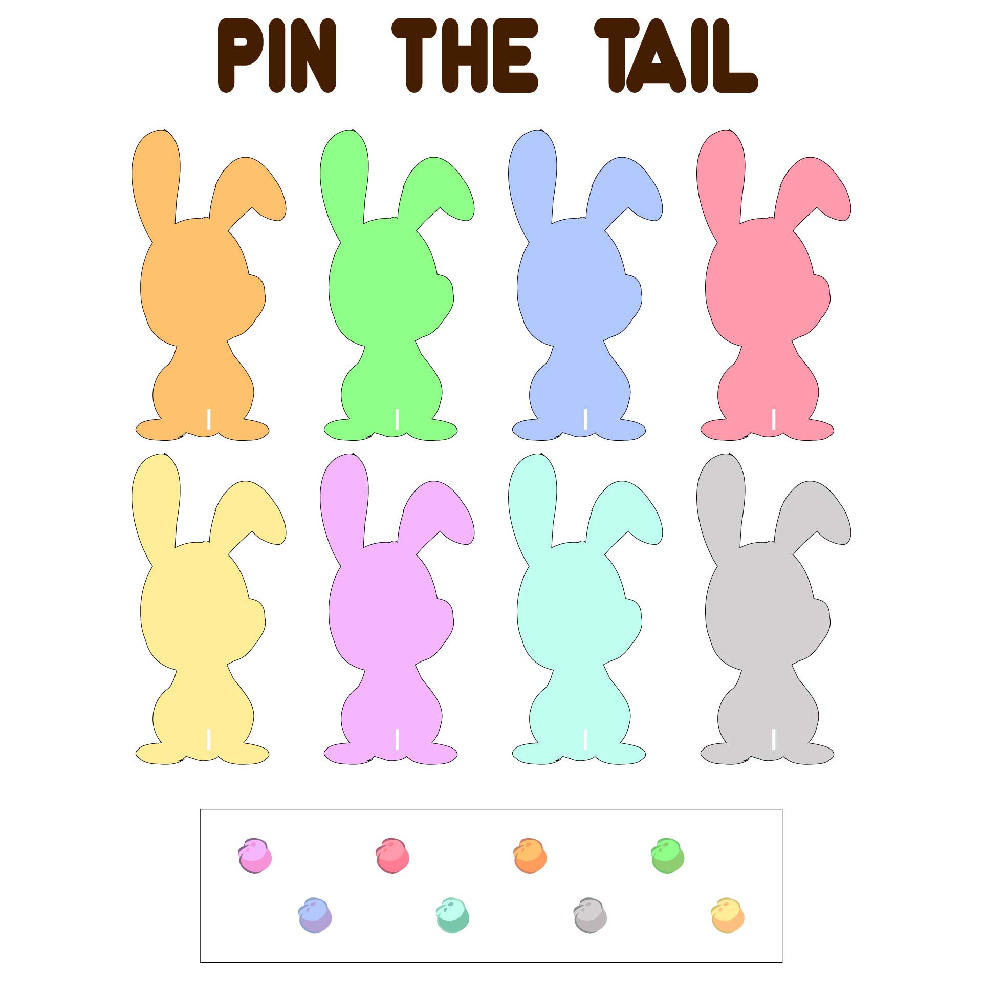 Printable Pin the Tail On the Bunny Game