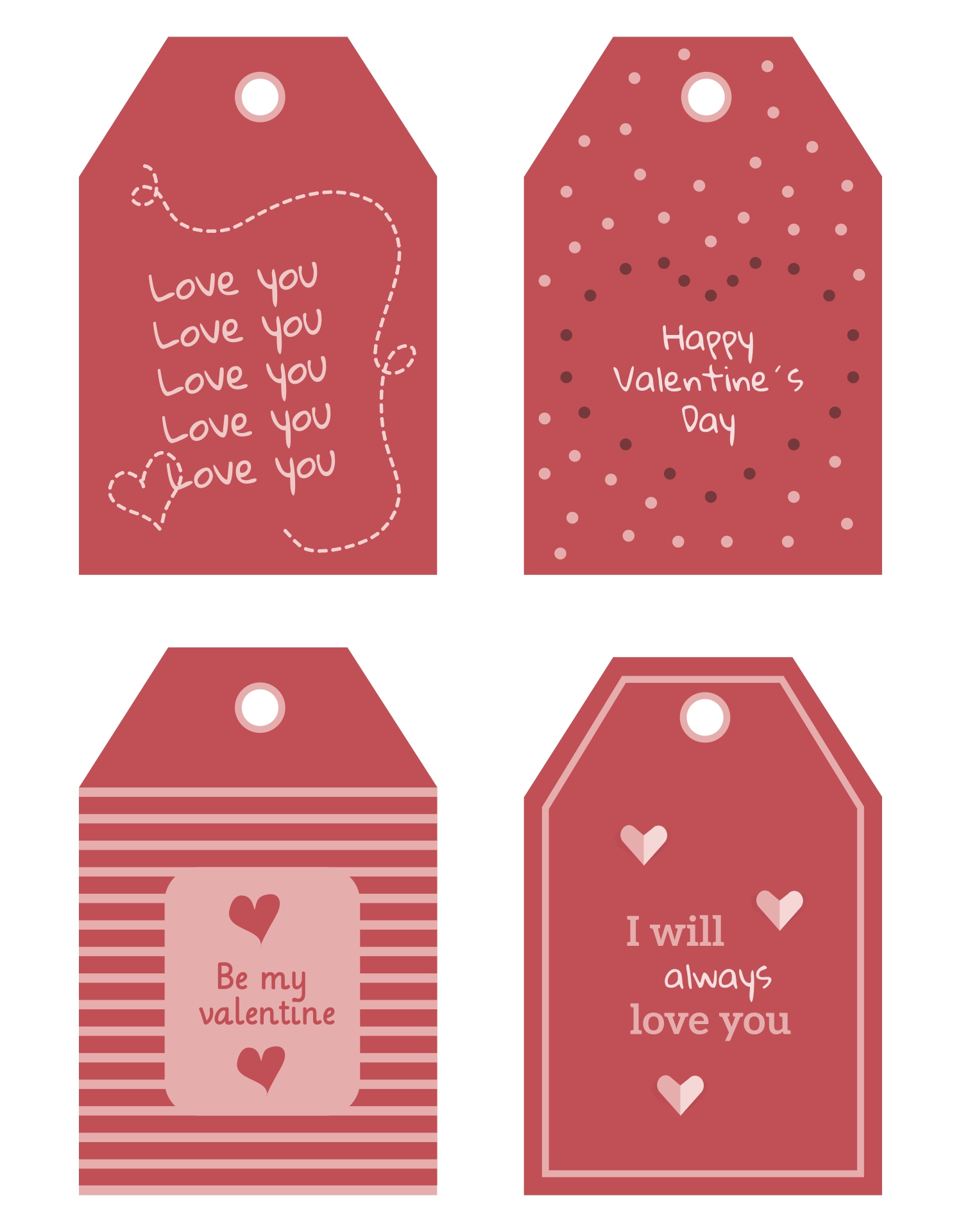 Happy Valentine Gift Tags 10 Free PDF Printables Printablee