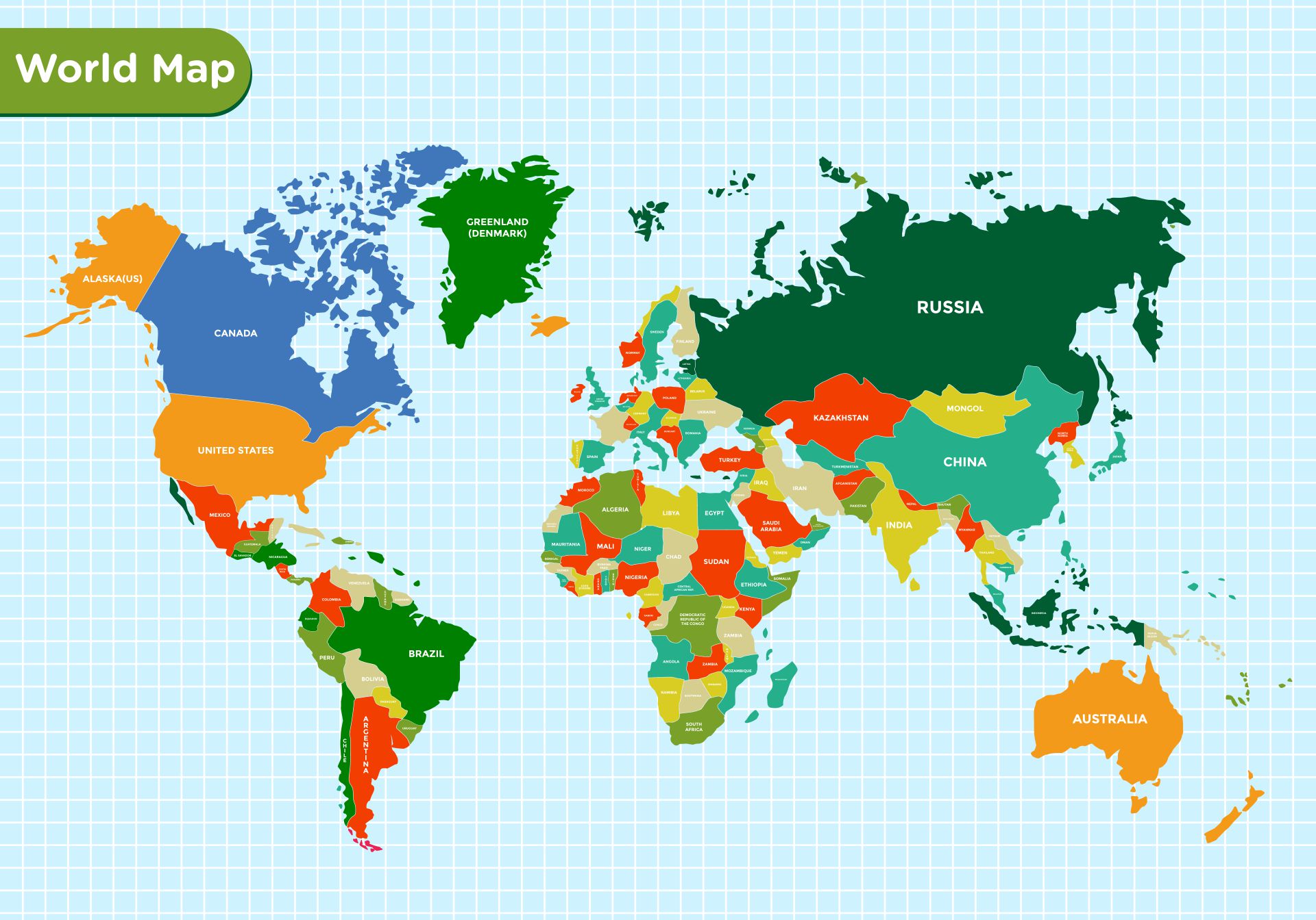 10 Best Printable Labeled World Map Printablee