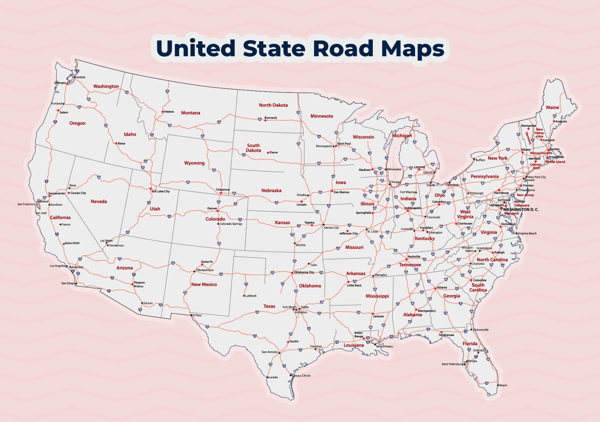  Printable US Road Maps