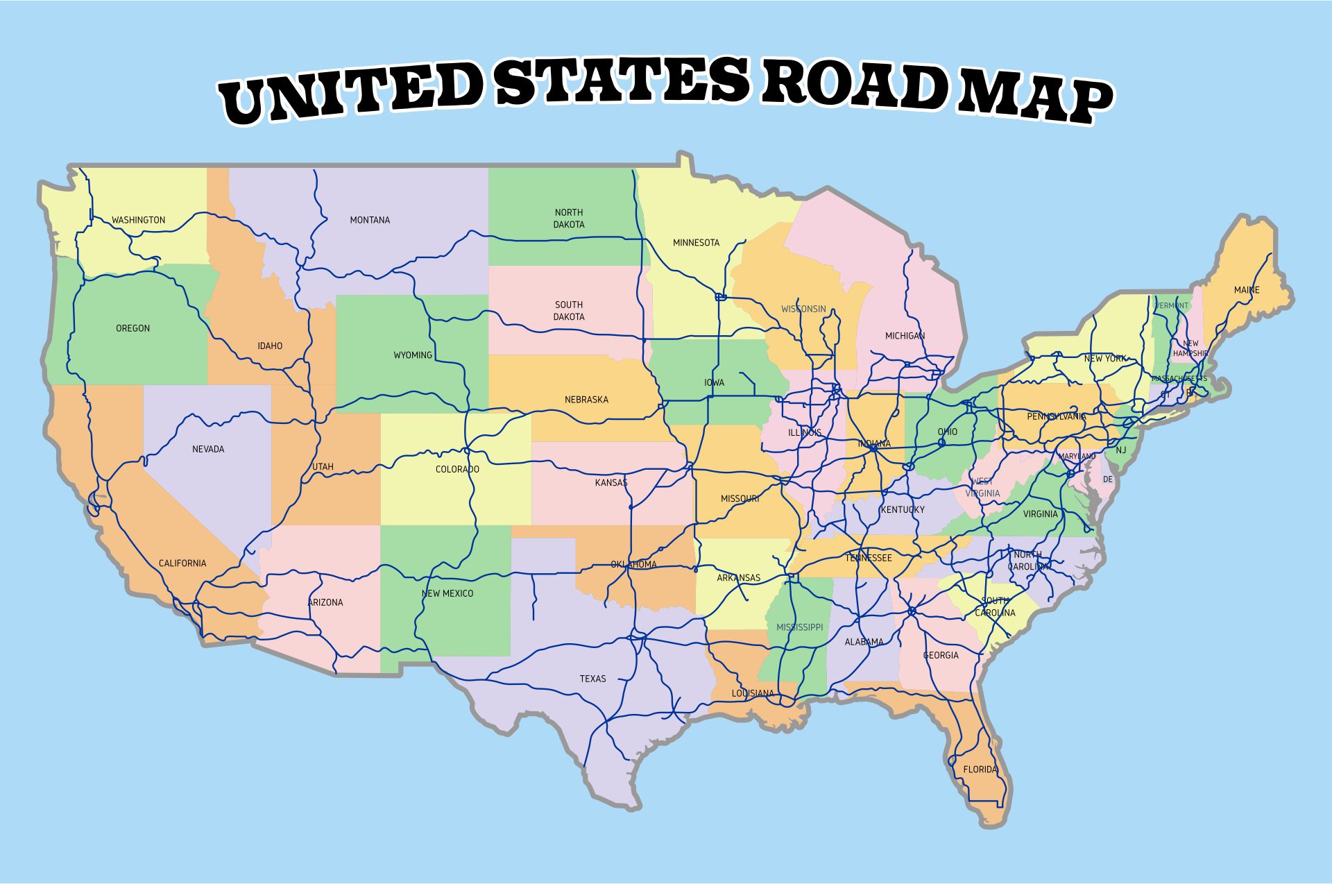 United States Road Map USA