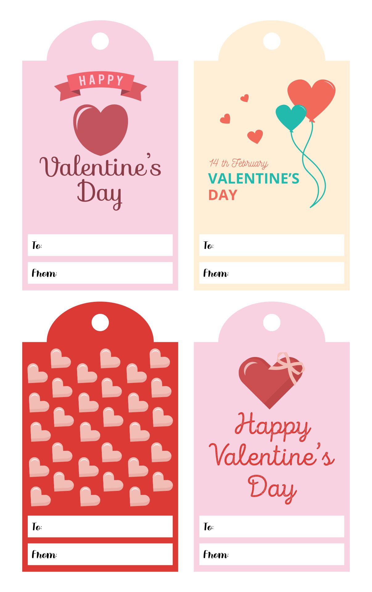 Happy Valentine Gift Tags 10 Free PDF Printables Printablee