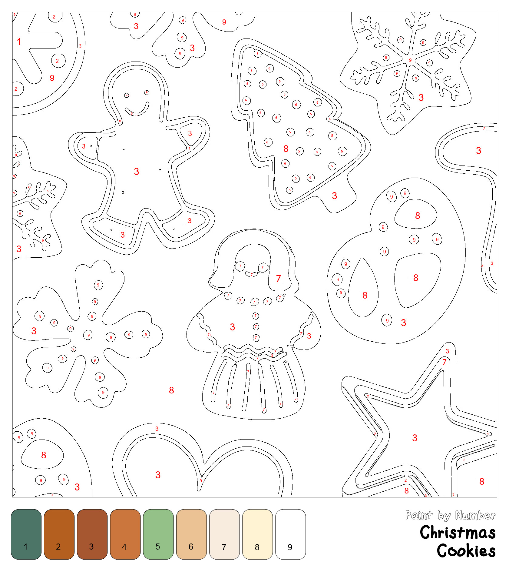 Christmas Color by Number Coloring Pages