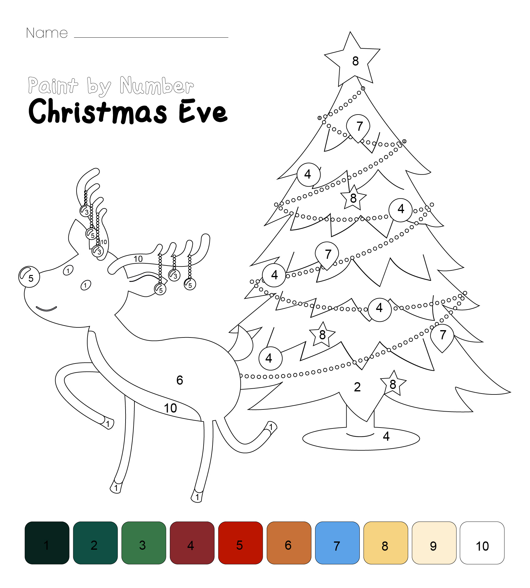 Christmas Color by Number Printables