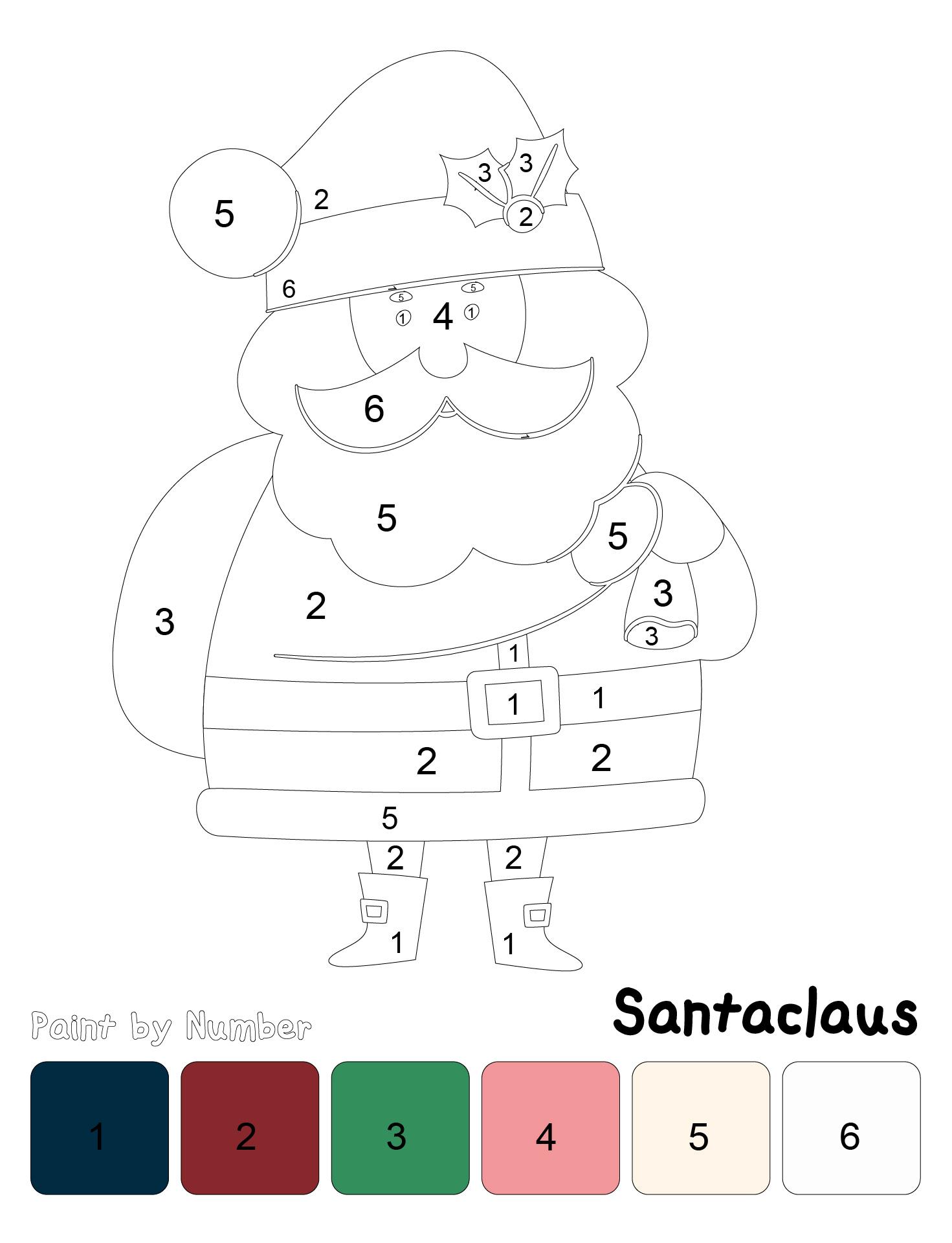 Holiday Color by Number Printables