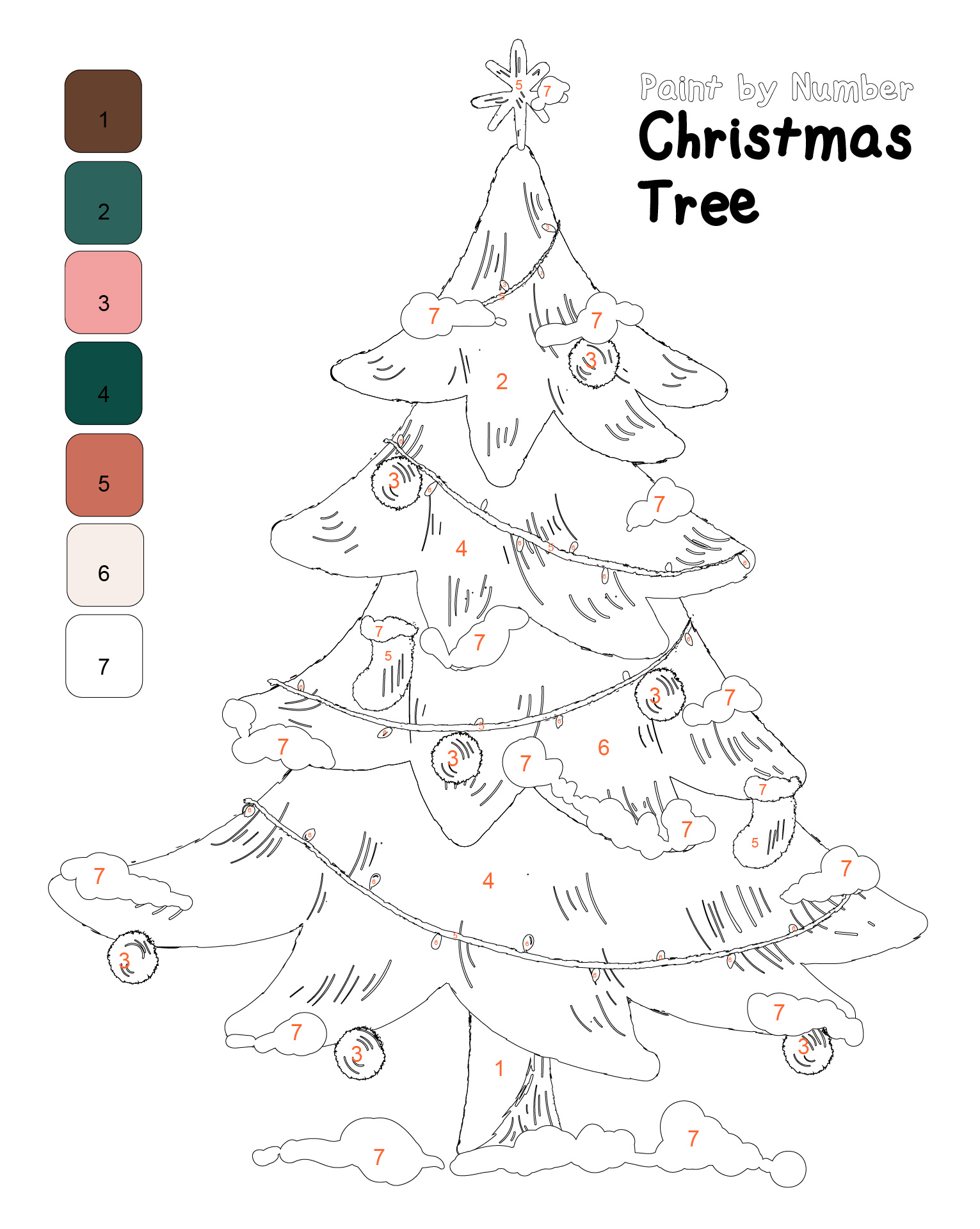 Color by Number Christmas Coloring Pictures
