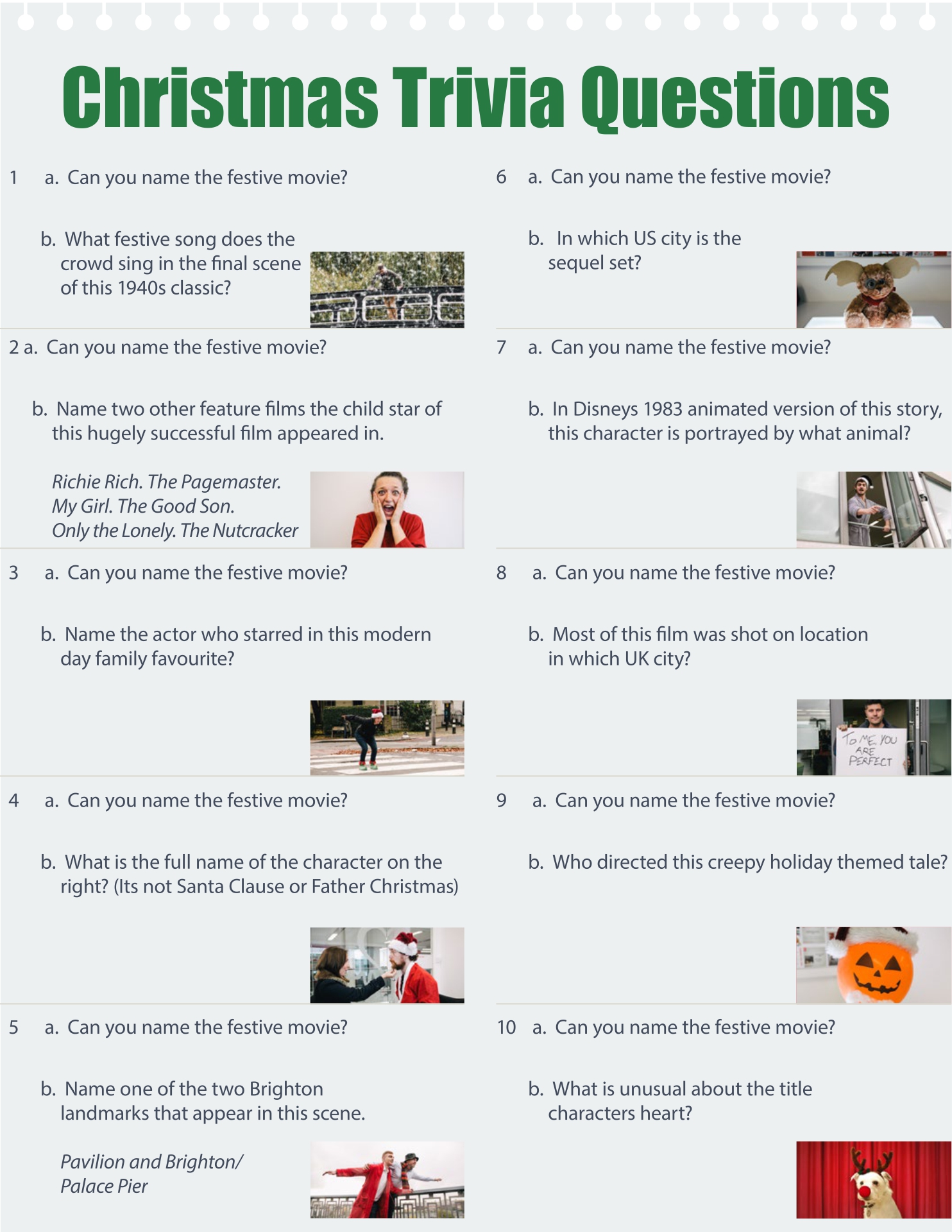 Printable Christmas Trivia Questions Printable Templates
