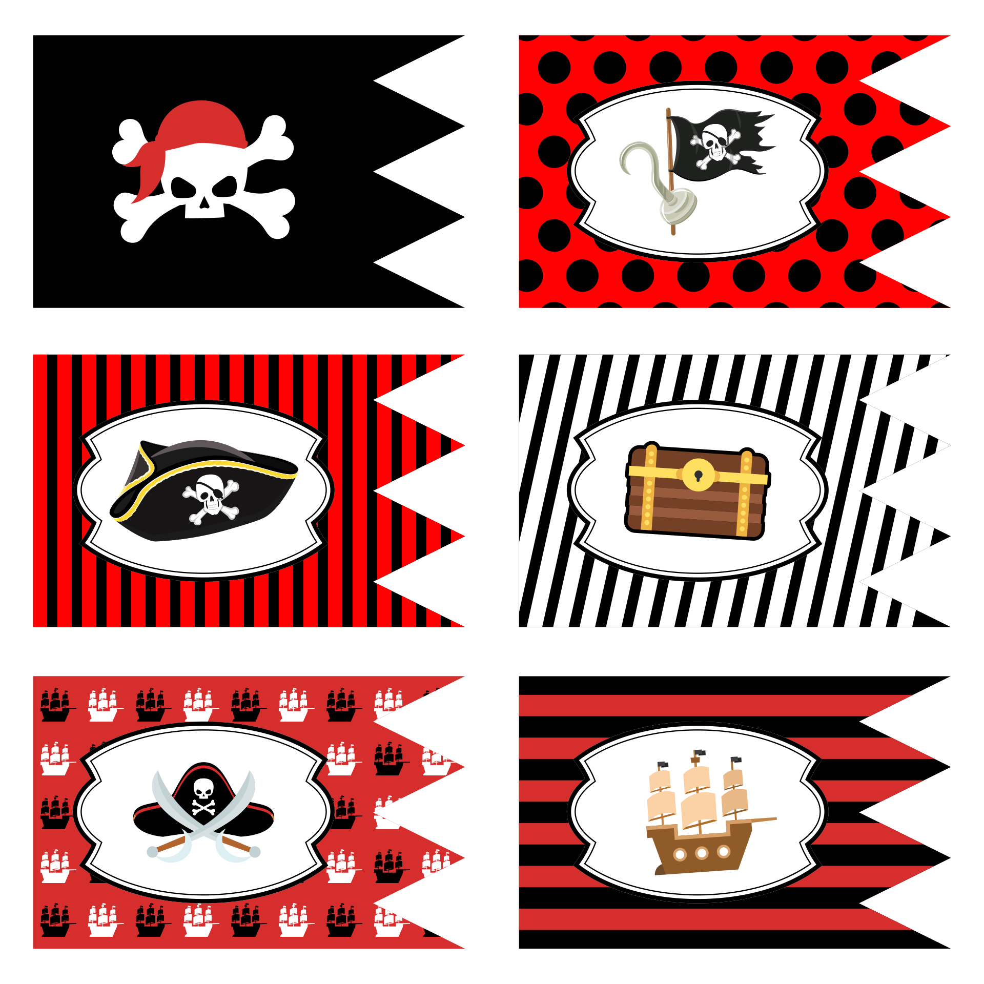 Printable Pirate Cupcake Toppers