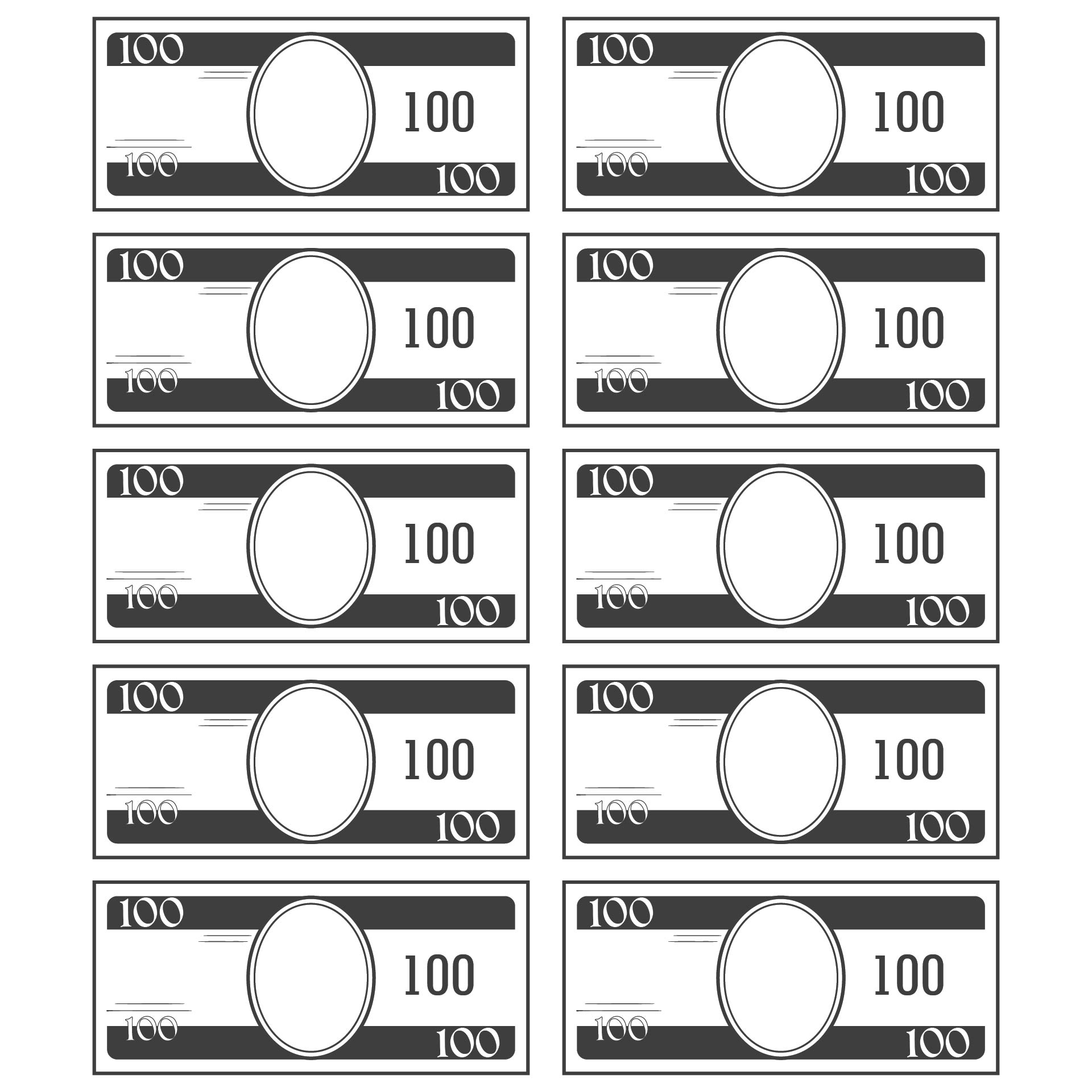 10 Best Printable Play Money Actual Size - printablee.com